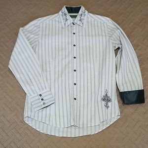 7 Diamonds Designer Long Sleeve Button Up Shirt